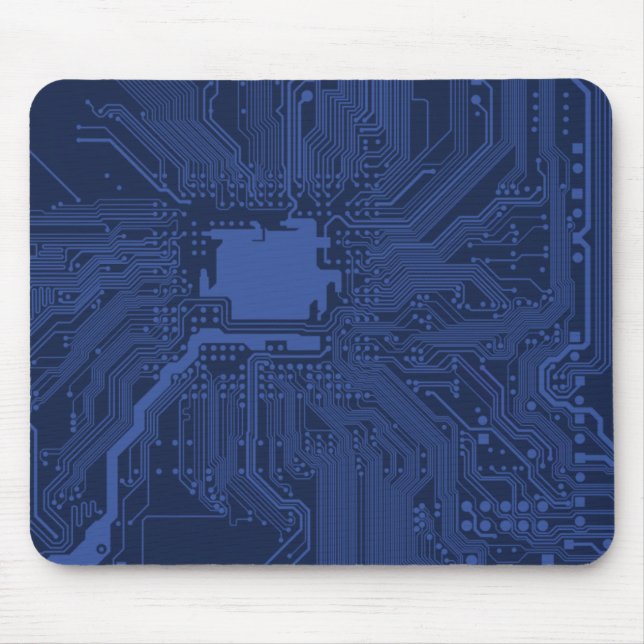 Blue Geek Motherboard Pattern Mouse Mat (Front)