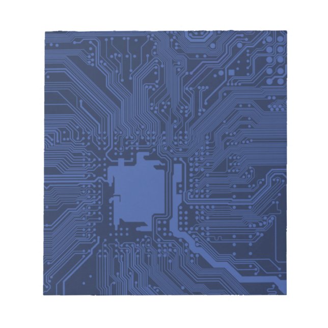 Blue Geek Motherboard Pattern Notepad (Front)