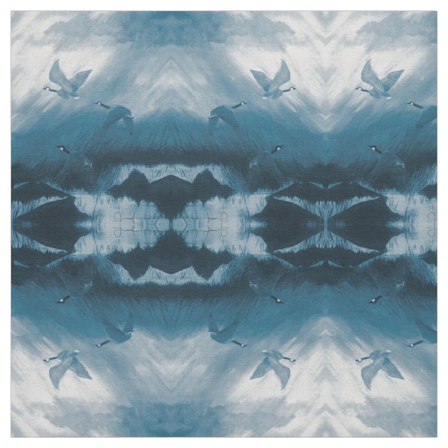 Blue Geese Fabric (Swatch)