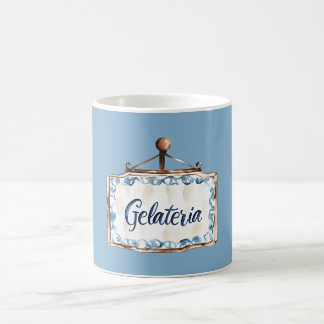 Blue Gelateria (ice cream/Gelato shop) Birthday Coffee Mug (Center)