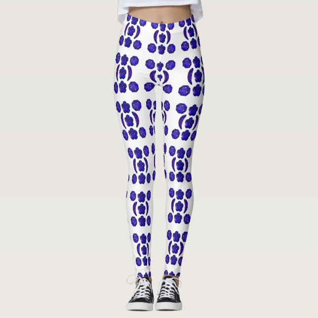 Blue Gem Art Structure Leggings (Front)