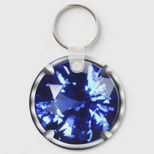 Blue Gem Design Key Ring
