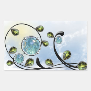 Blue Gem Rectangular Sticker