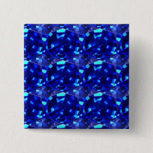 blue gem stone 15 cm square badge