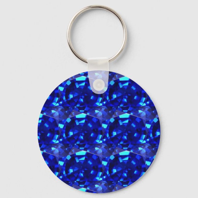 blue gem stone key ring (Front)