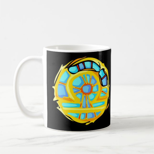 Blue Gemstone Coloured Libra Symbol Coffee Mug (Left)