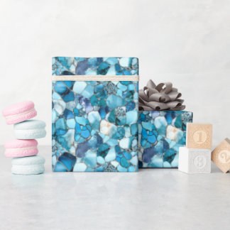 Blue Gemstones  Wrapping Paper