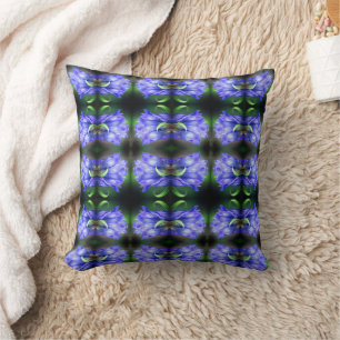 Blue Gentian Flower Abstract Art    Cushion