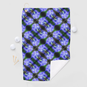 Blue Gentian Flower Abstract Pattern     Golf Towel