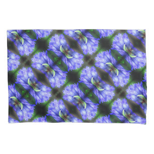 Blue Gentian Flower Abstract Pattern Pillowcase