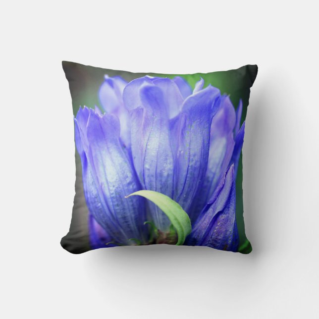 Blue Gentian Flower   Cushion (Front)