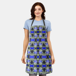 Blue Gentian Flower Multiplied Abstract Nature   Apron