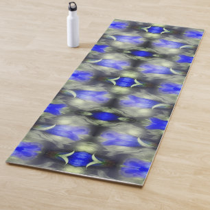 Blue Gentian Flower Multiplied Abstract Nature   Yoga Mat