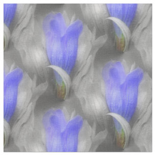 Blue Gentian Flower Nature Pattern  Fabric