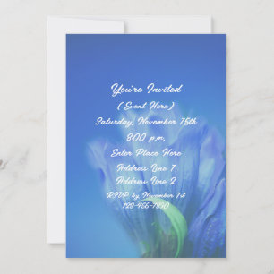 Blue Gentian Flower Party Invitation