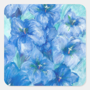 Blue Gentian Flowers    Square Sticker