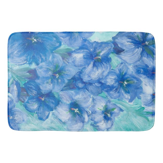 Blue Gentian Mountain Wildflower Scent   Bath Mat (Front)