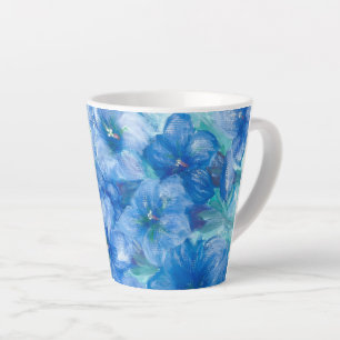 Blue Gentian Wildflower Painting  Latte Mug
