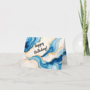 Blue Geode Abstract Greeting Card