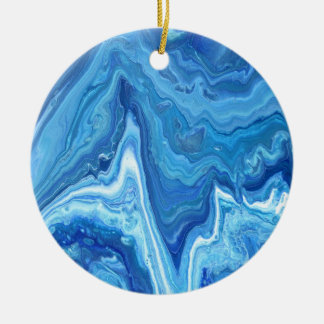 Blue Geode Ceramic Tree Decoration
