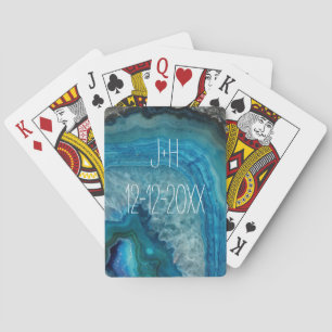 Blue Geode Rock Mineral Agate Crystal Image Playing Cards