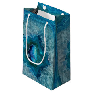 Blue Geode Rock Mineral Agate Crystal Image Small Gift Bag