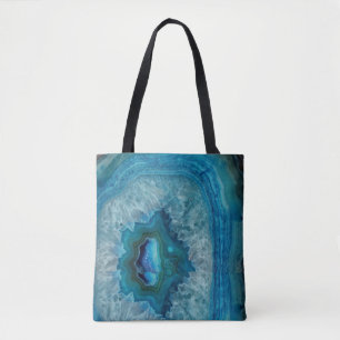 Blue Geode Rock Mineral Agate Crystal Image Tote Bag