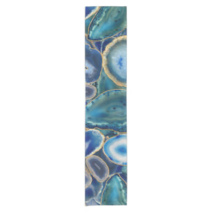 Blue Geodes crystal pattern Short Table Runner