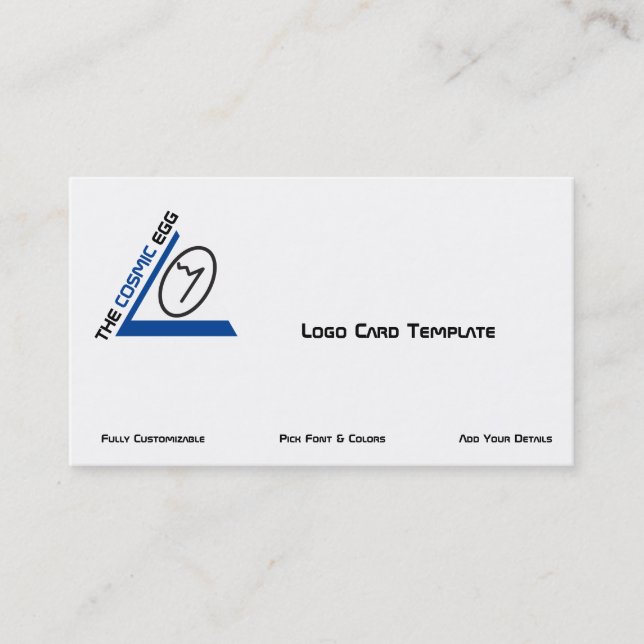 Blue Geoglyph Symbol Cosmic Egg Logo Business Card (Front)