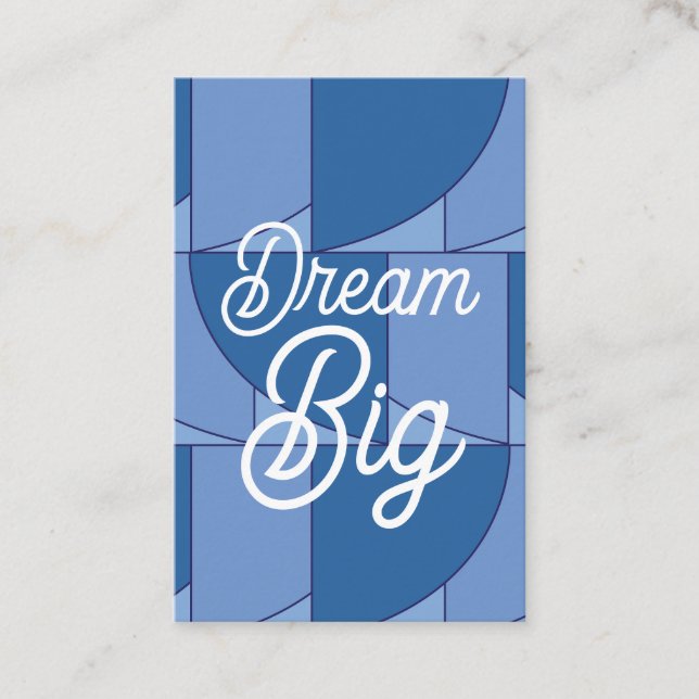 Blue Geometric Abstract Art Business Card (Front)