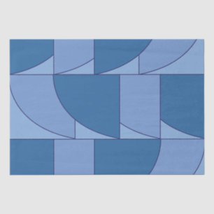 Blue Geometric Abstract Art Tissue Paper