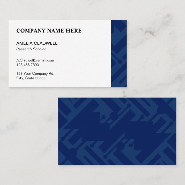 Blue Geometric Business Card (Front/Back)