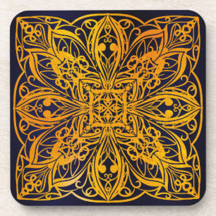 blue,geometric, chakra, modern,zen, magnetism, coaster