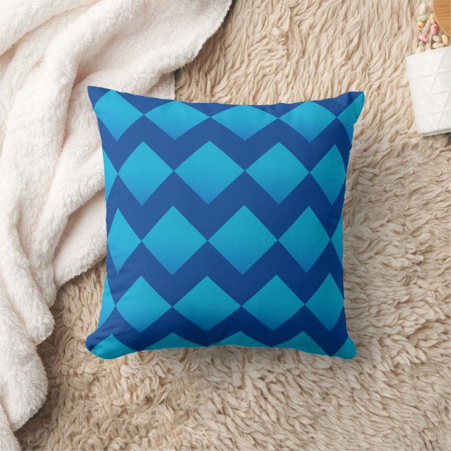 Blue geometric cushion (Blanket)