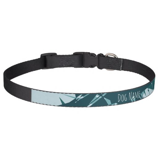 Image of Blue Geometric Customisable Dog Collar