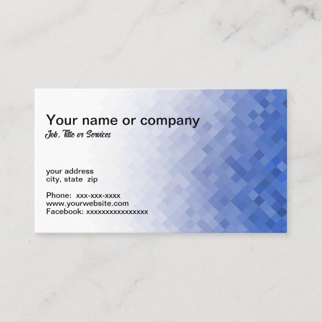 Blue geometric design business card (Front)