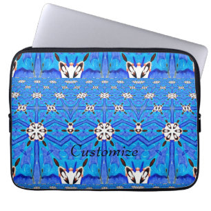 Blue geometric design Thunder_Cove Laptop Sleeve