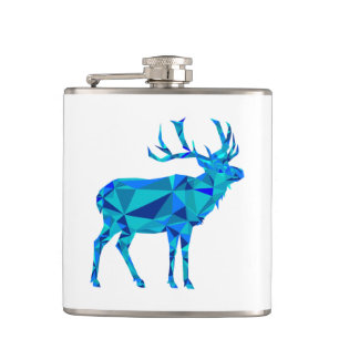 Blue Geometric Elk Hip Flask