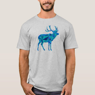 Blue Geometric Elk T-Shirt