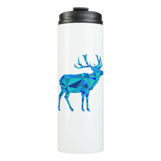 Blue Geometric Elk Thermal Tumbler (Front)