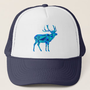 Blue Geometric Elk Trucker Hat