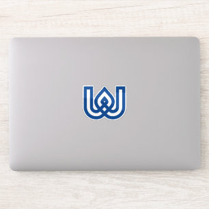 Blue Geometric Letter W Monogram