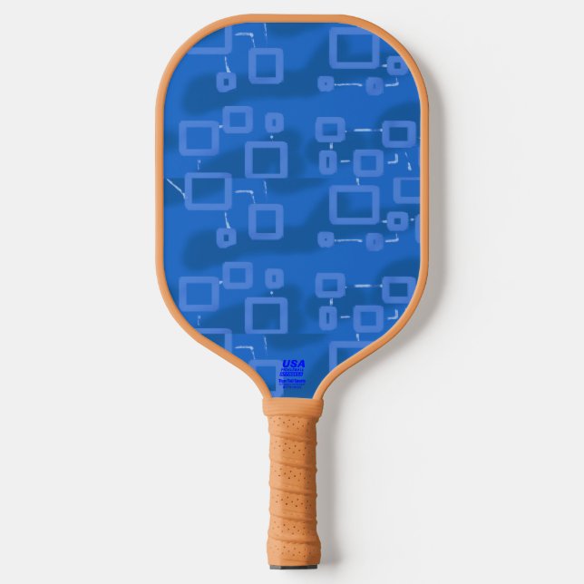 Blue Geometric Modern Sleek Pickleball Paddle (Front)