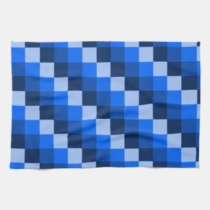 Blue Geometric Mosaic Pattern Tea Towel