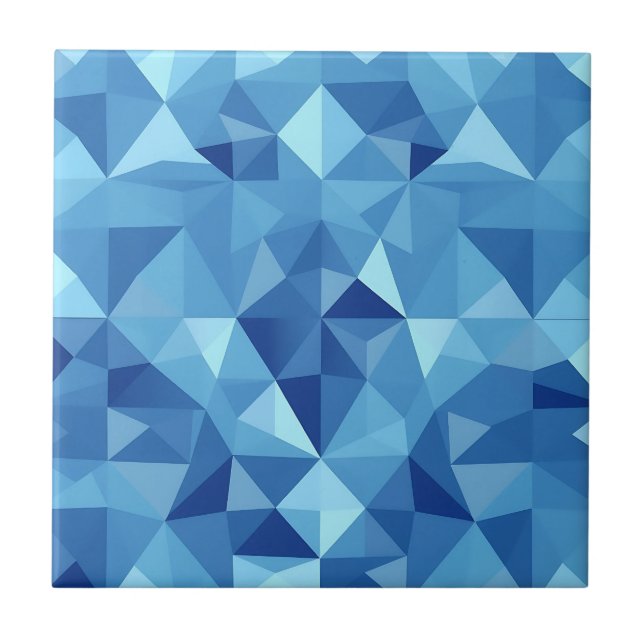Blue Geometric Mosaic Tile Pattern (Front)