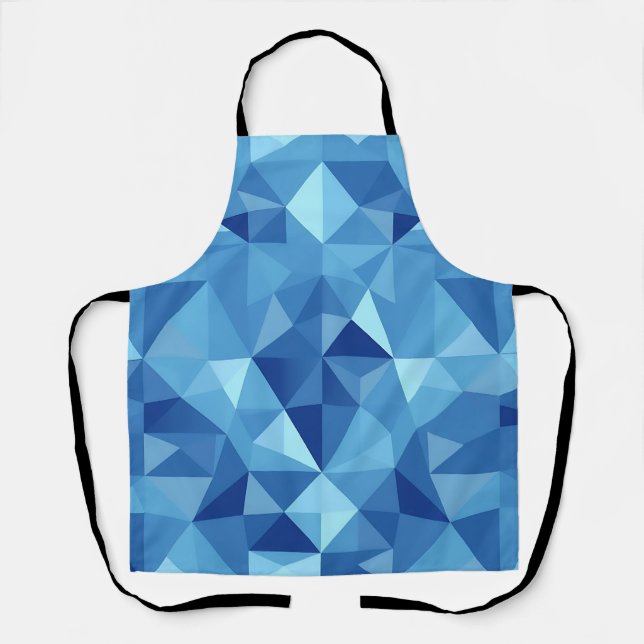 Blue Geometric Mosaic Tile Pattern Apron (Front)