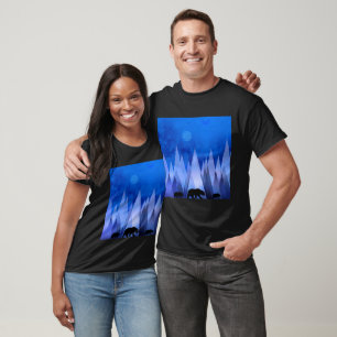 BLUE GEOMETRIC MOUNTAINS BEAR T-Shirt