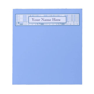 Blue Geometric Notepad with Your Name