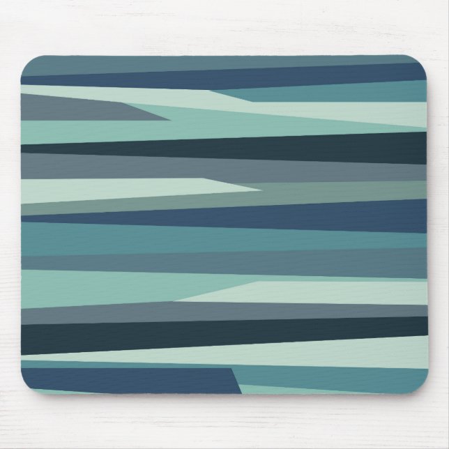 Blue geometric ocean waves mouse mat (Front)