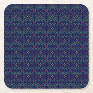 Blue Geometric Paper Coaster